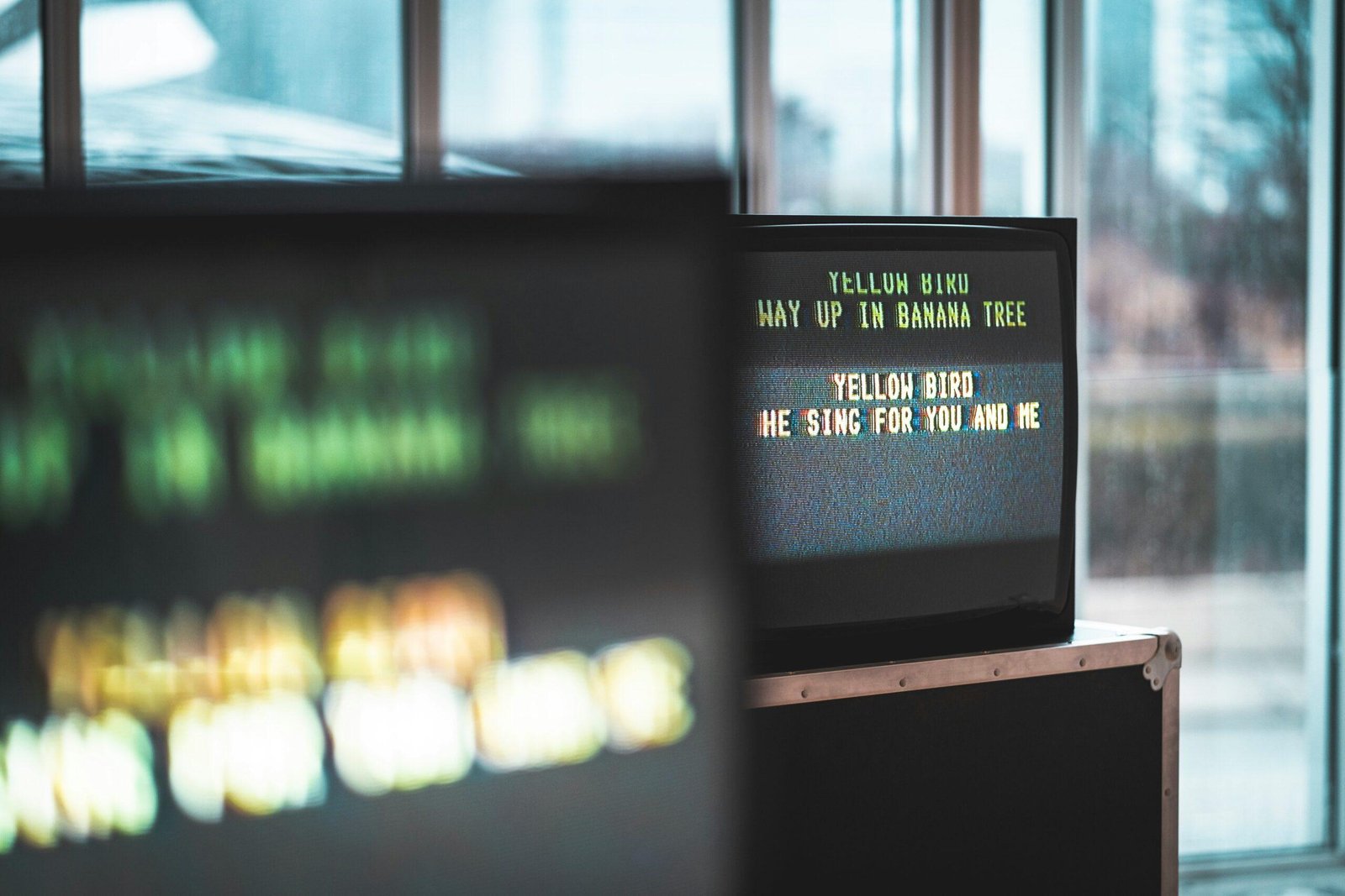 A canceled flight screen displayed on airport monitors